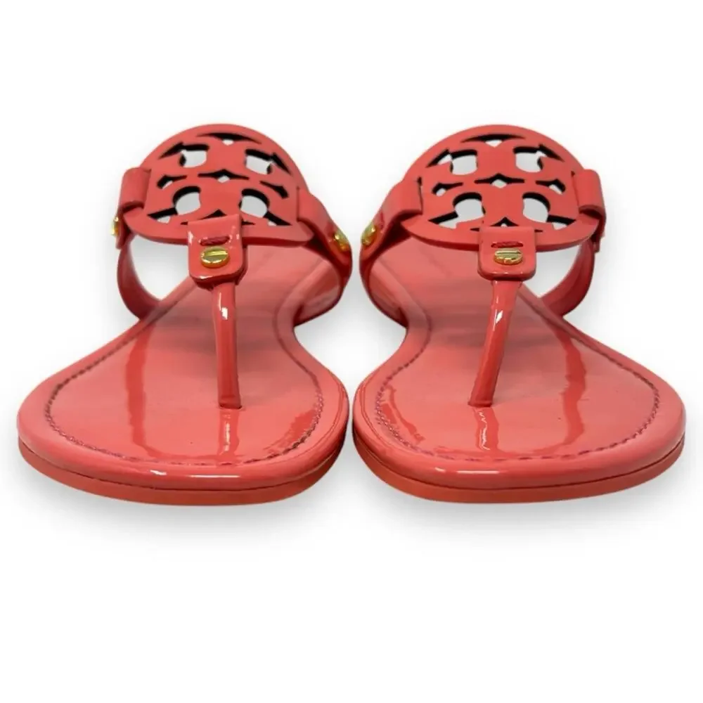Tory Burch Patent Leather Miller Sandal Coral Crush 7 Women’s